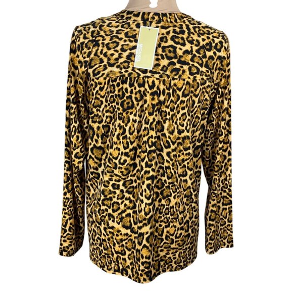New Michael Michael Kors Top Leopard Pullover Size L Large - Picture 3 of 7